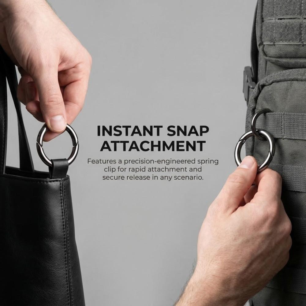 20 Pcs Round Round Carabiner Spring Snap Clips Zinc Alloy Keychain Buckle Outdoor Activities