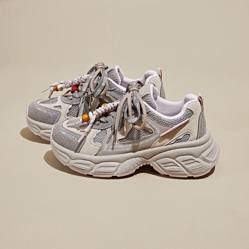 New dad shoes for women, spring student sports running casual shoes with heightened thick soles
