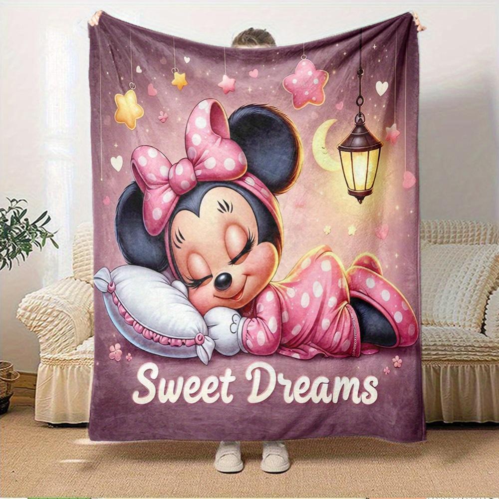 1pc Flannel Minnie Mouse Sweet Dreams Bedding Throw Blanket Sofa Coverlet Gift Home Decorative Soft Warm Plush Throw