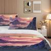 3-Piece Bedding Pillowcase Quilt Cover Set Snow Mountain Sunrise Sunset 2D Digital Printing Suitable For Bedroom Dormitory Decor