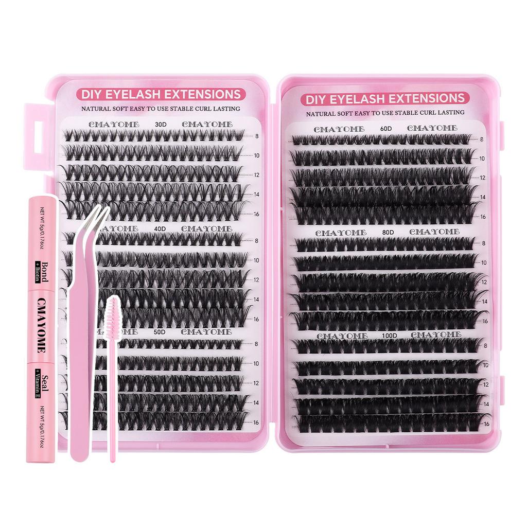 8-16Mmdiy Single Tuft Of False Eyelashes, Natural Thick D-Curve Segmented Grafting Eyelashes