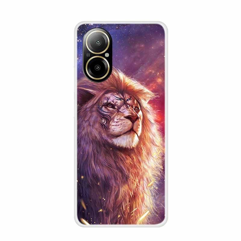 Soft Case For Realme C67 Painting Animals Luxury Silicone Phone Cover for Realme C 67 Protector Transparent Shell Clear Cases