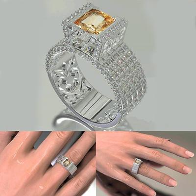 Rings Circlet Gift Champagne Women Jewelry Finger Ring