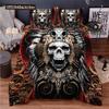 Skull Chevalier Duvet Cover Set King Size Horror Skeleton Bedding Set Day Of The Death Comforter Cover 2/3pcs For Boys Men Gifts