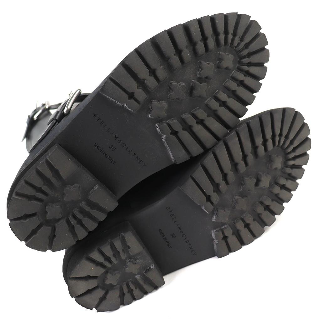 Great Stella McCartney Trace buckle strap biker boots Logo VEGEA Leather 36 Used