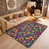 Antique Ornate Themed Rug, Red & Beige Floral Medallion Non-Slip Floor Mat for Bedroom Living Room Farmhouse Decor Carpet