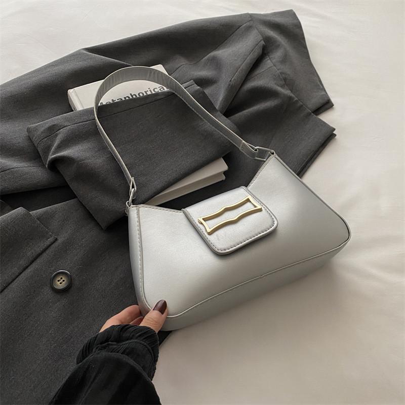 Trendy Fashion 2024 Summer New Minimalist Unique Armpit Handheld Shoulder Crescent Bag Casual Stylish Small Square Bag