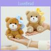 Adorable Bow Cute Knot Teddy Bear Plush Keychain Soft Short Plush Pendant