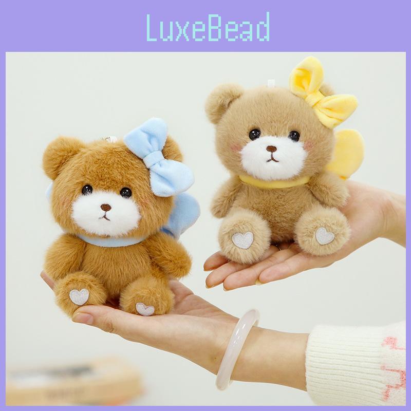 Adorable Bow Cute Knot Teddy Bear Plush Keychain Soft Short Plush Pendant