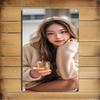 Vintage Korean Beauty Metal Wall Art - Woman & Cosmetic Poster Tin Sign, Retro Decor