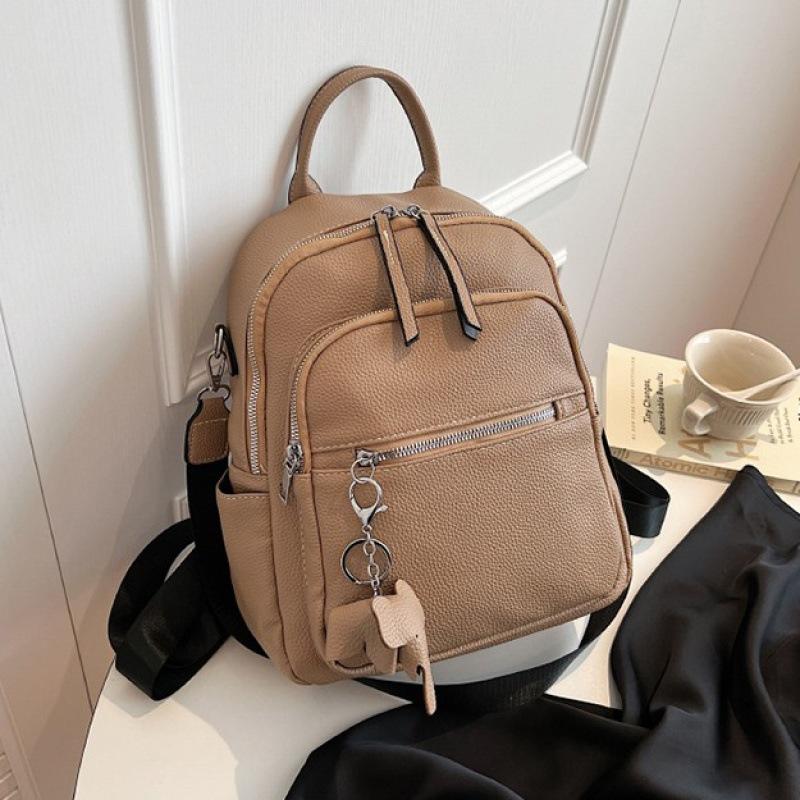 Schoolbag Backpack Women's Fashion Versatile Casual Korean Edition Student Textured Soft Leather Trend 1011 New Student Bag