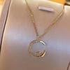Shiny Star Moon Pendant Necklace, Women's Sparkling Exquisite Clavicle Chain, Unique Design Luxury Jewelry Gift for Girlfriend