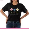 Floral Print Heavy Cotton T Shirt Casual Nature Lovers Summer Fashion Eco Friendly Spring Outfit For Mom Vintage Soft