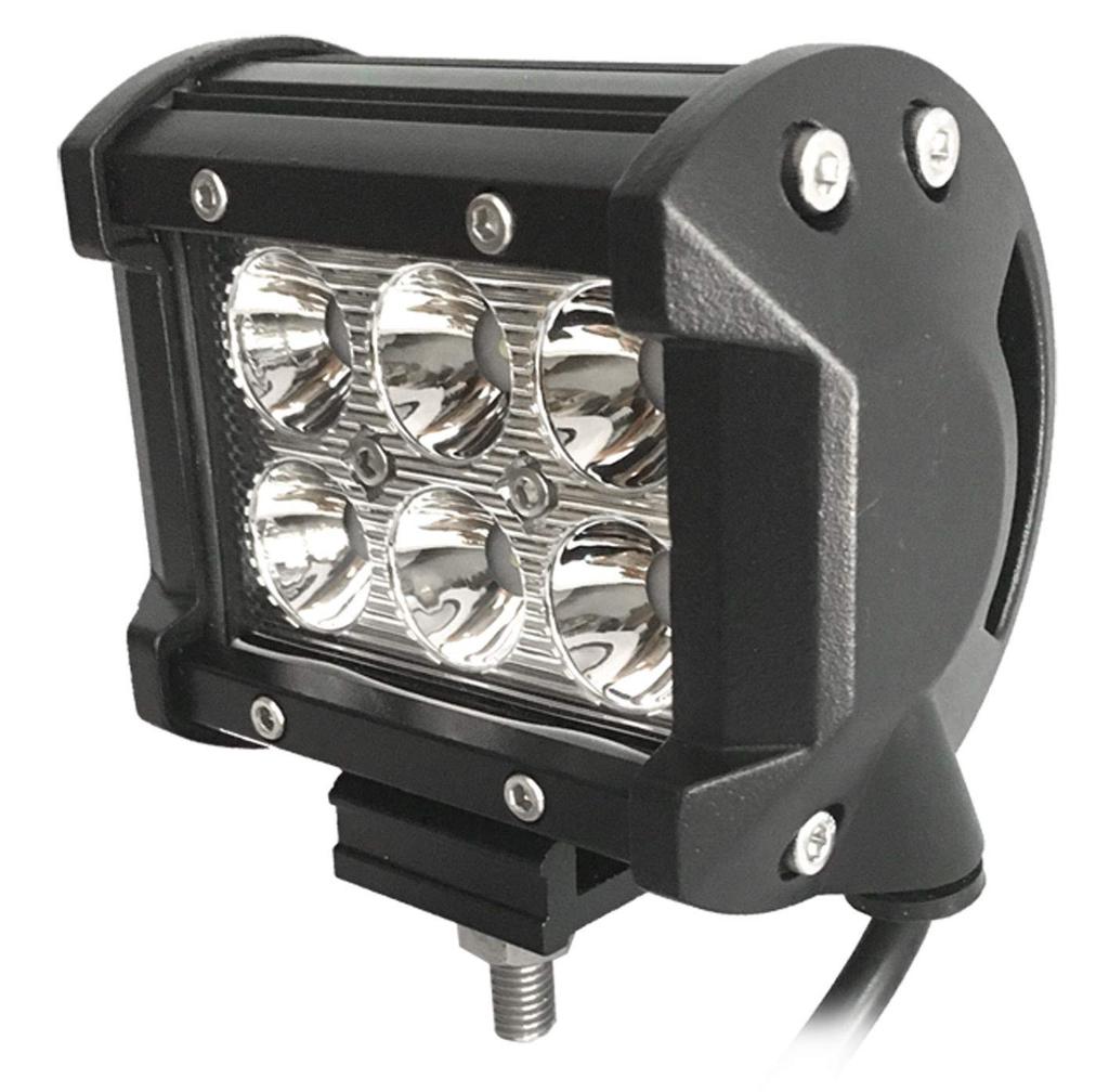 Kashimura LED Work Light, Mini Square, 6 Bulbs, 18W, 6 LEDs, White, 16W, 14400lm, 6000K, Noise Reduction, IP67, DC12/24V, NML-11