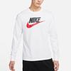 Nike Sportswear Futura Icon Logo Print Casual Crew Neck Long Sleeve T-Shirt Men Tops White CI6292-102