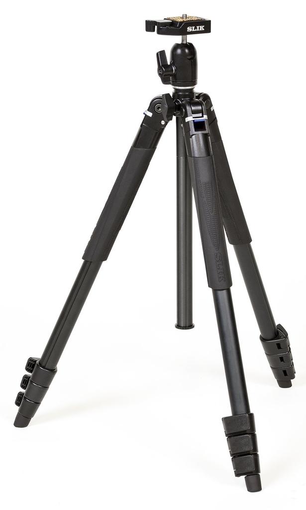 SLIK Airy L100 WQ Tripod with Double Quick Shoe Lever and Reversible Legs Set, Aluminum, 4-Section, Lock, Free-Mount Head, (Product Number 107249)