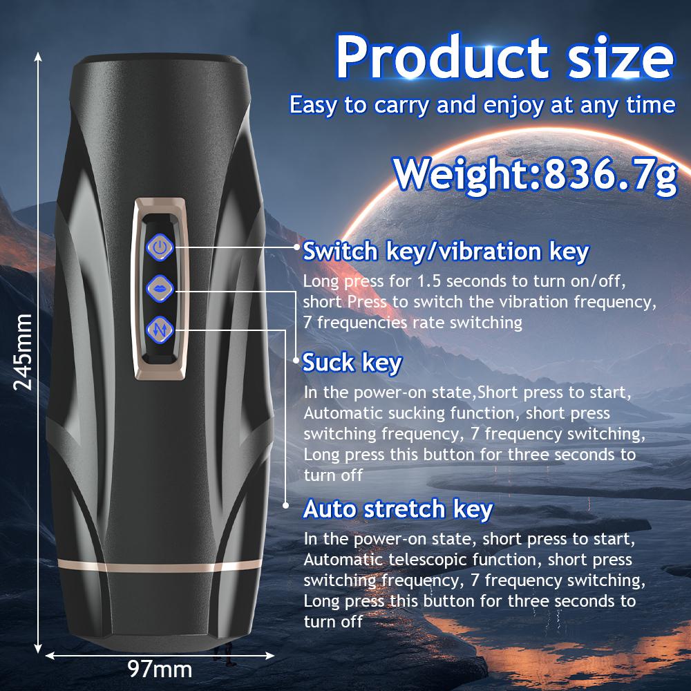 3 In 1 Automatic Male Vibrator Sucking Telescopic Vibration Mastubrator  Realistic Stroker Adult Sex Toys for Men Masturbation