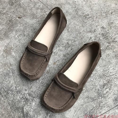 

Модные женские мокасины из воловьей кожи, мягкие ретро-туфли на плоской подошве из натуральной кожи, здоровые женские туфли 40
