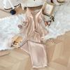 Spring and Summer Strappy Long Pants Two-piece Set, Fashionable, Thin and Comfortable Home Wear, Ice Silk Pajama Set