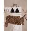 Leopard Print Swimwear Cover Ups String Halter Triangle Bikinis Mujer Sexy Swimsuits Women Bathing Suit 3 Piece Bikini Set