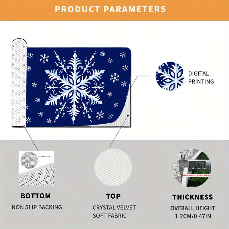 1 ks protiúnavové kuchyňské koberce s vánočním potiskem sněhových vloček, vodotěsné, protiskluzové, silné polstrované kuchyňské rohože, odolné, pohodlné, stojící, do kuchyně