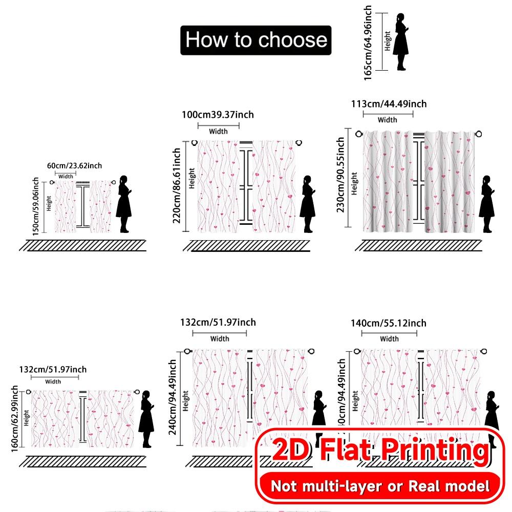 2pcs   2D FLAT PRINTING Curtains (Without Rod) Heartwave Curtain Modern Fashionable Curtainments during the Christmas holiday