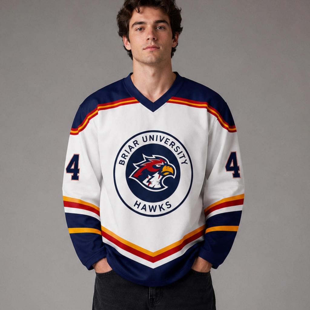 Customizable Unisex Hockey Jersey Personalized Sportswear Team Uniform Number and Name Custom Printed Long Sleeve Athletic Shirt for Ice Hockey
