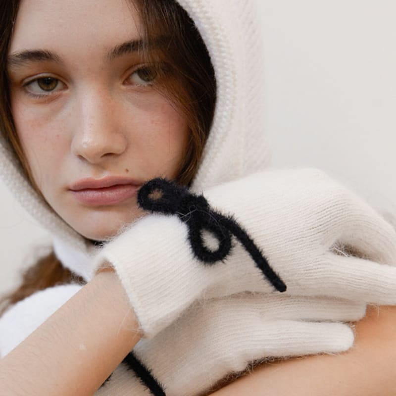 LOVE ME MONSTER [W Concept Exclusive] Ribbon Angora Glove_5COL (L244WGV010)