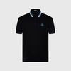 Summer Comfortable Loose Men's Short Sleeved T-shirt with Letter Logo Collar Contrast Color