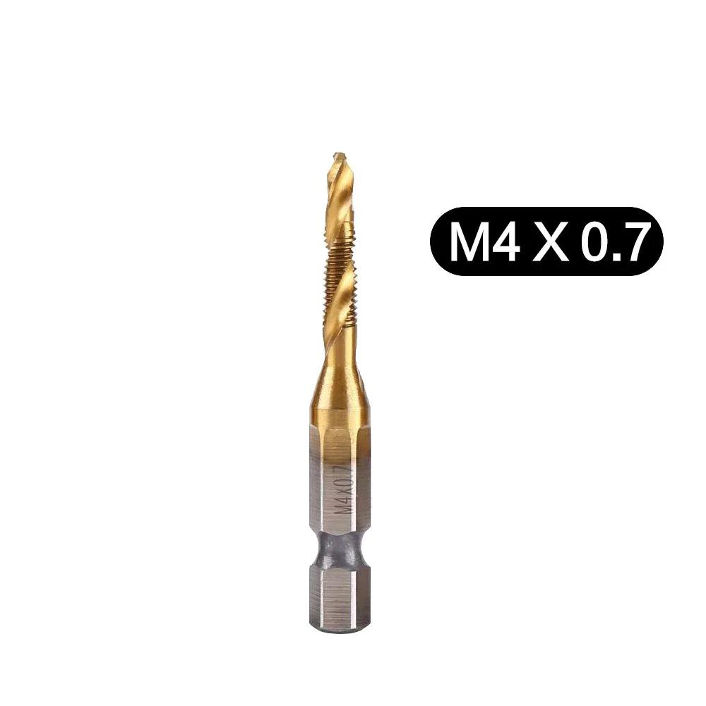 STONEGO 1PC/6PCS High-speed Steel Composite Taps Titanium-plated Spiral Machine-use Open Hole Tapping Chamfering Integrated Taps
