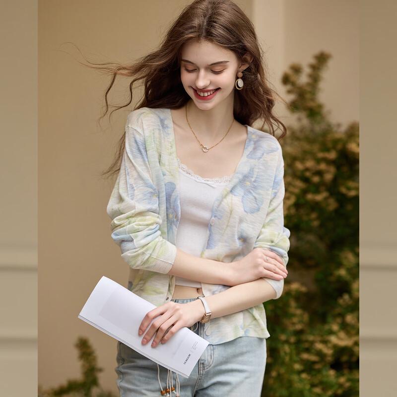 Bailuyu Spring V-Neck Long-Sleeve Knit Cardigan