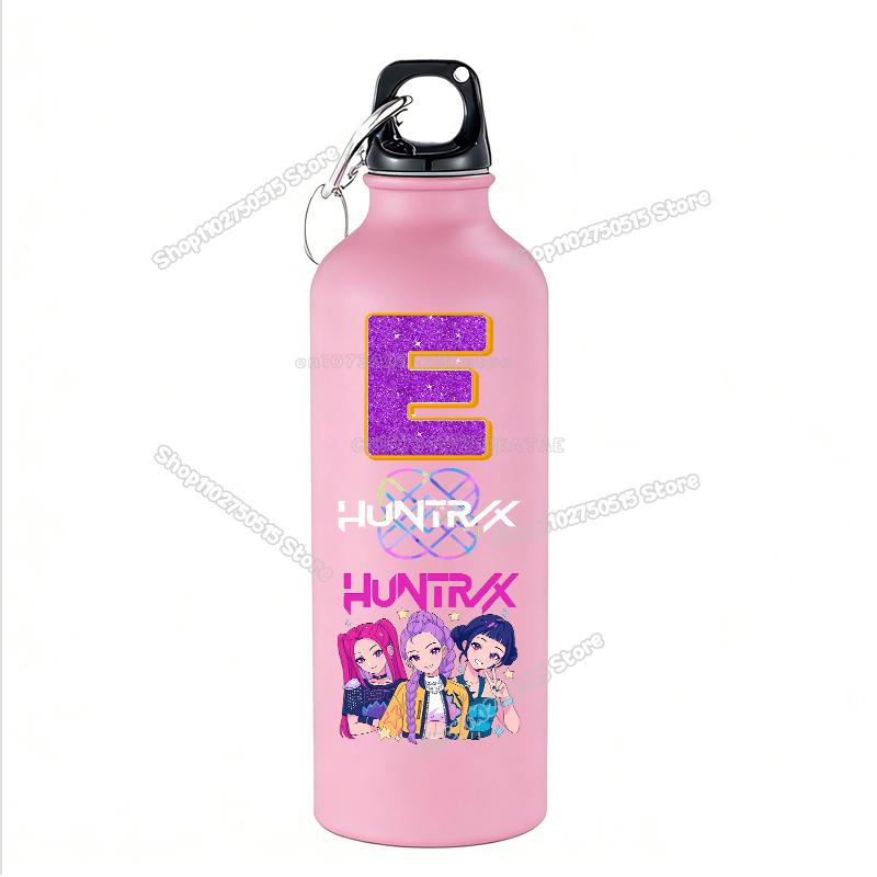 High Quality 500ml KPop Demon Hunters Kids Sport Water Bottle Letter A-Z Rumi Mira Zoey Outdoor Bottle Large Capacity Girl School Drink Cups