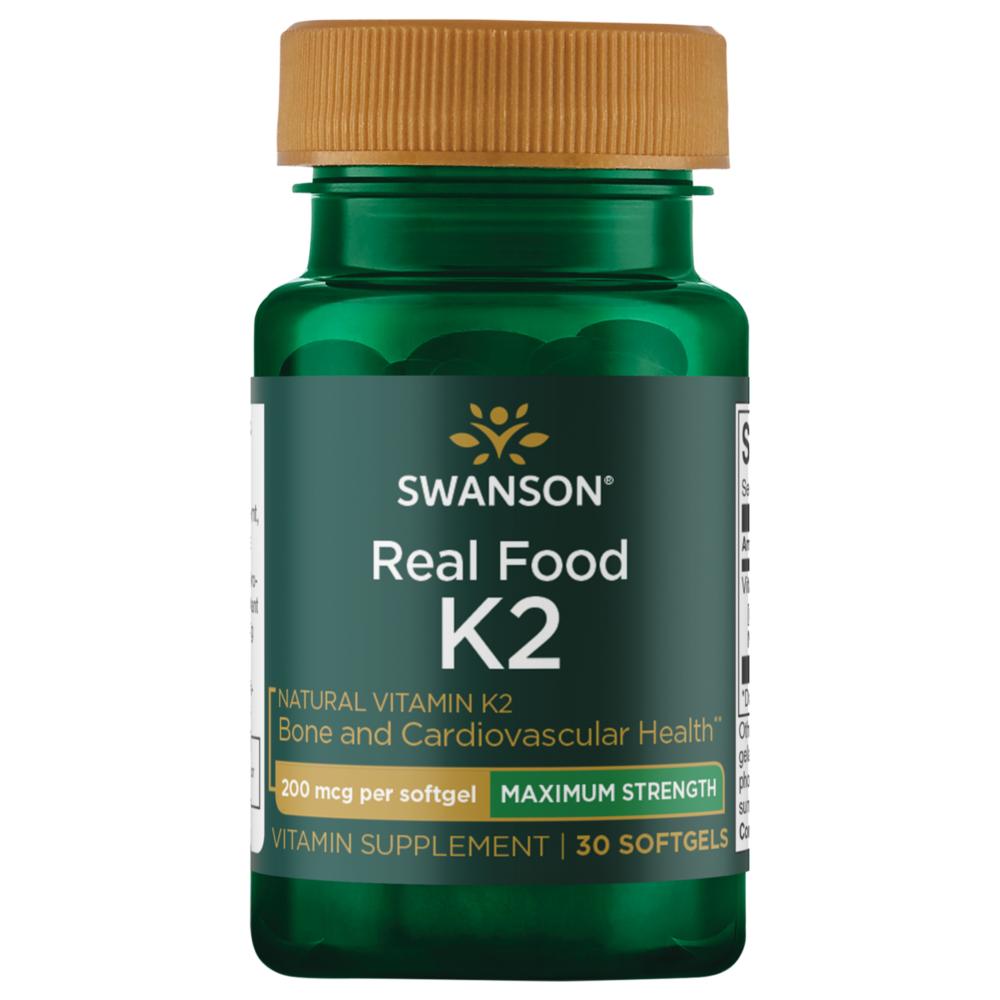 Swanson Real Food Vitamin K-2 200mcg Softgels 1 pcs (30 tablets)