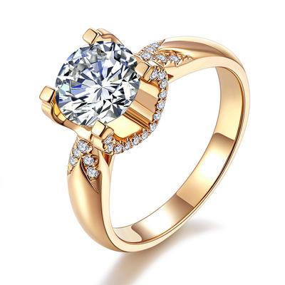New Brilliant Solitaire Cubic Zircon Ring Women Wedding Bands V Design Elegant Bridal Engagement Rings Luxury Classic Jewelry