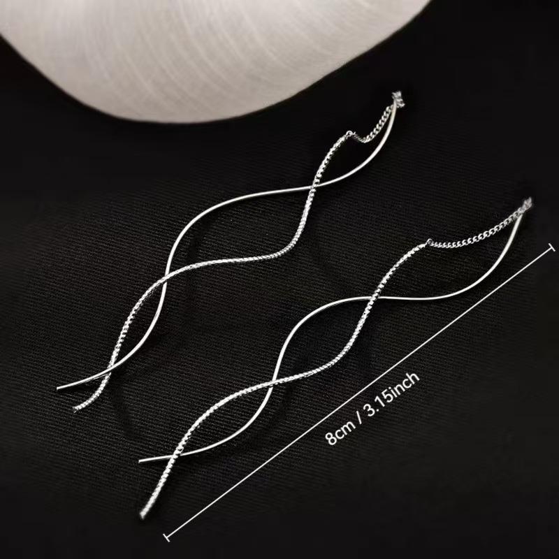 Female Long Style Temperament Versatile Fashionable Simple Stormy Wavy Ear Line