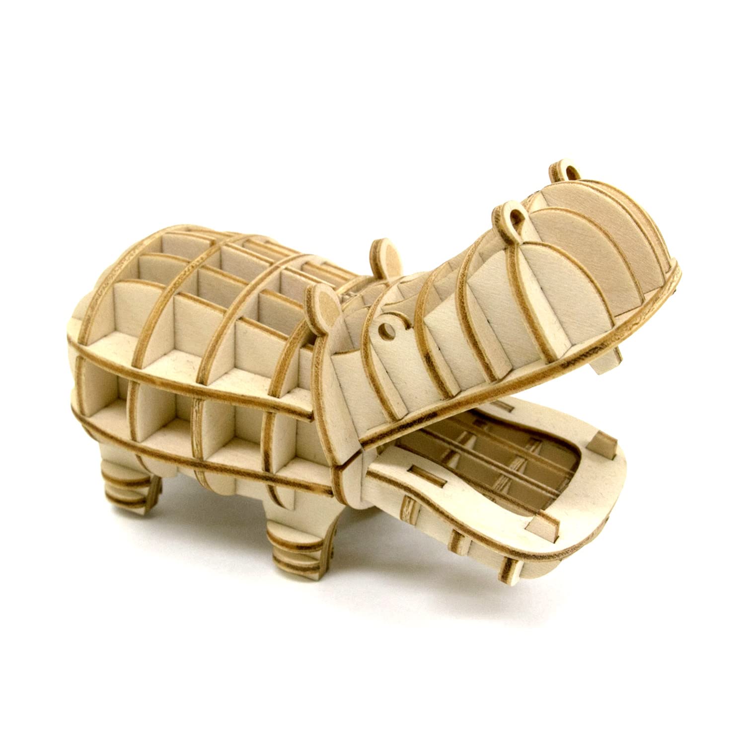 

Hippo A wooden 3D puzzle DIY craft kit that can be enjoyed by elementary school children to adults An educational toy for boys and girls A wooden