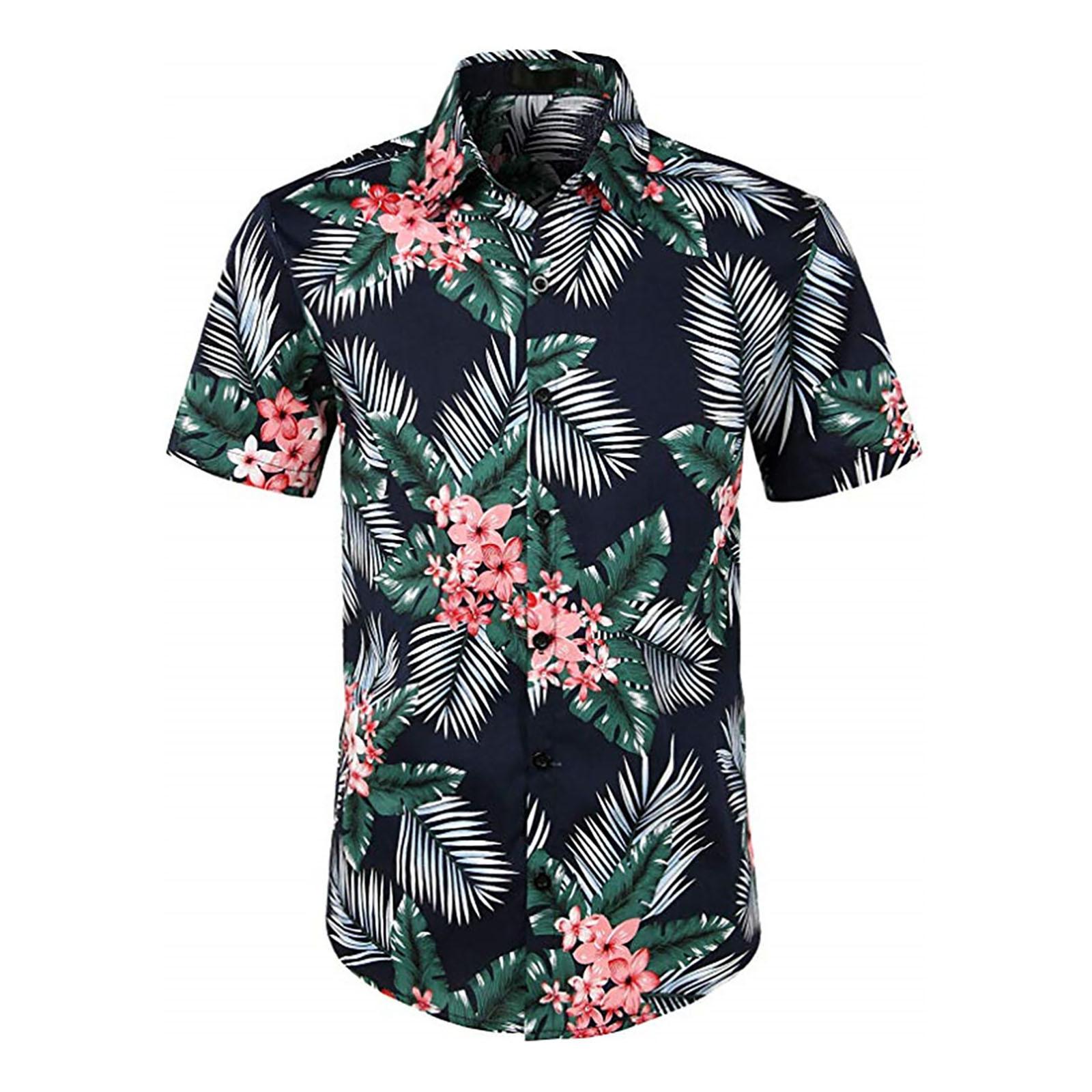 

Новая летняя мужская рубашка с короткими рукавами и гавайским принтом больших размеров XXL