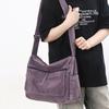 Crossbody Bag Canvas Bag Female College Student High School Student Simple Large Capacity Wind Solid Color Shoulder Bag Trendy Man