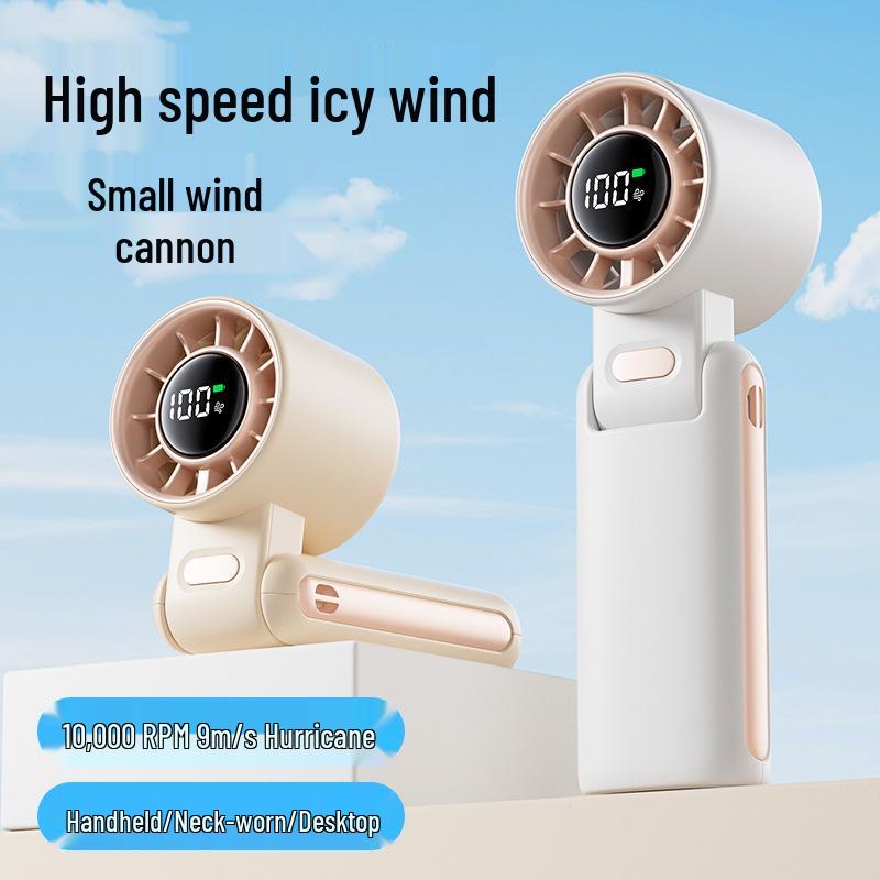 Portable High-Speed Turbine Mini Fan: USB-Powered Handheld, Desktop & Neck-Hanging with Long Battery Life