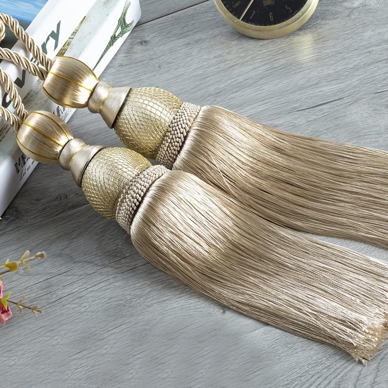2 szt. Tassel Curtain Tieback Hanging Ball Curtain Holdback z akcesoriami do zasłon do salonu, biura, wystroju domu