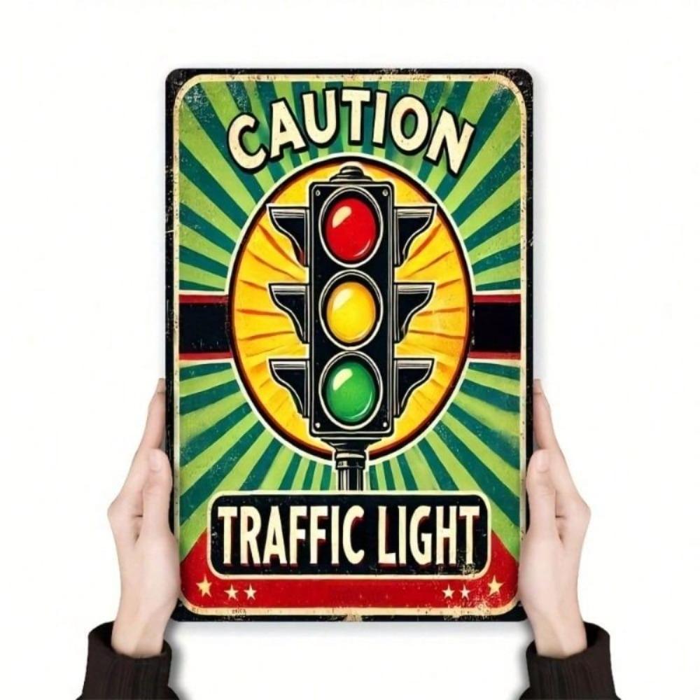 Vintage Metal Wall Art Traffic Sign Garage Decor 8x12 Inch Iron Poster