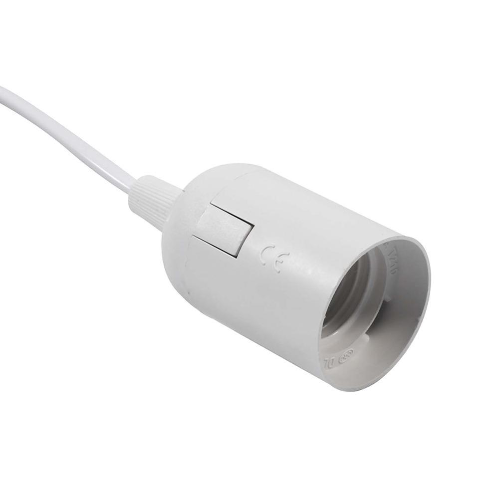2PCS E27 Base Light Socket Holder Plastic Material Bulb Socket Adapter Hanging Lamp Kit Indoor Use