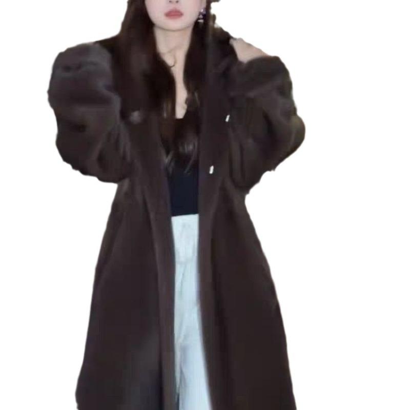 Women's Imitation Mink Coat Women's Winter New Long Imitation Mink Fur Jacket Casual Warm Loose Large Size