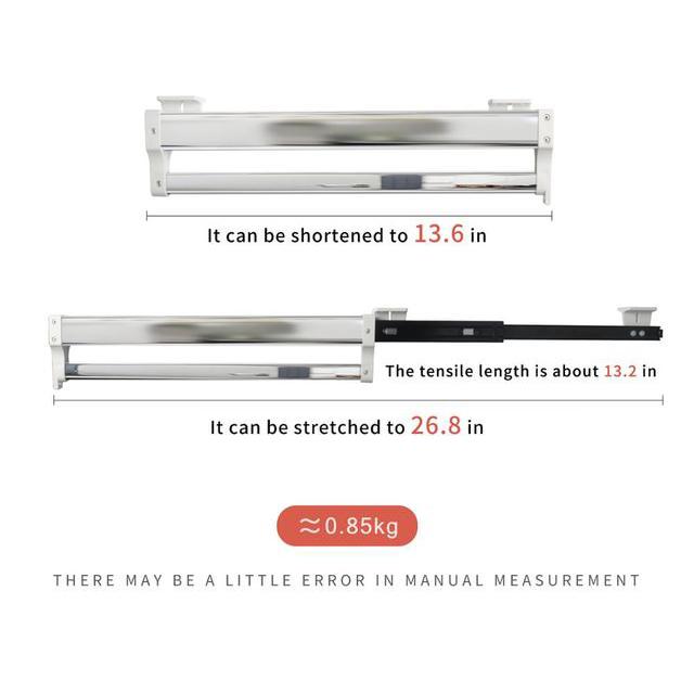 Heavy Duty Pull-Out Closet Valet Rod Adjustable Wardrobe Clothing Rail Top Mount Wardrobe Hanger Rack Bar Ball Bearing Slide