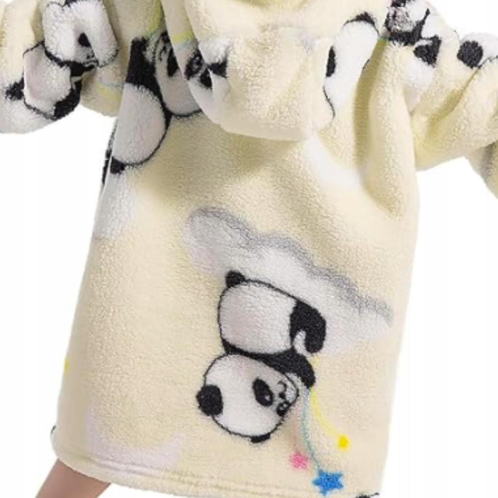 Blanket Sweatshirt Oversize Children's Blanket Sweatshirt 2In1 Panda Koala Long Pajamas Blanket