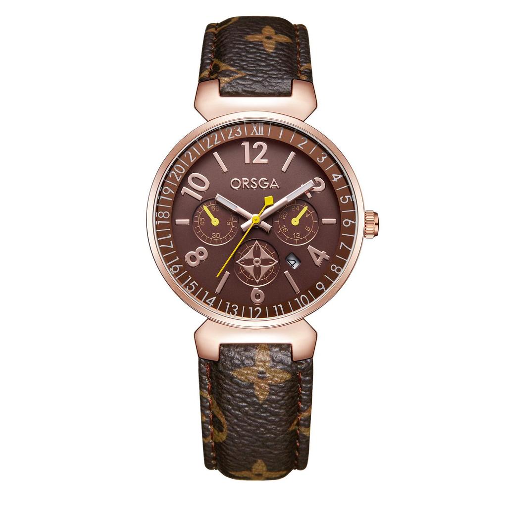 ORSGA Women's Fashion Waterproof Quartz Wristwatch - High-end Casual Calendar Design