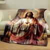 Sacred Heart Jesus Blanket  Printed Blanket for Living Room Bed Couch Lunch Break Soft Cozy Blanket for Friend's Festival Gift