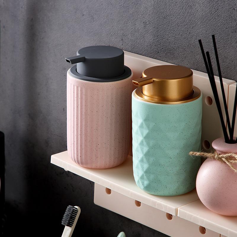 Ceramic press type bath gel bubble bottle hand wash shampoo soap dispenser bathroom accessories household liquid lotion bottle
