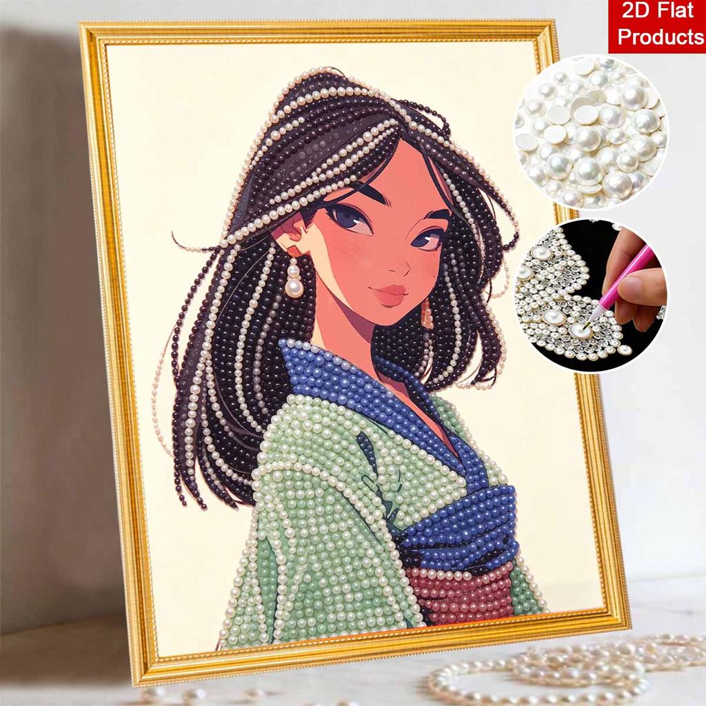 Disney Pearl Painting Mulan 5D DIY Pearl Picture Crafts for Adults/Beginners Gift Ideas Home Decor