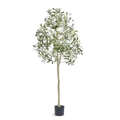 Olivier Artificiel, 1,5 m de Haut Plante Artificielle, Matériau PE Sécurisé et Protection Anti-Basculement Plante à Faible Entretien